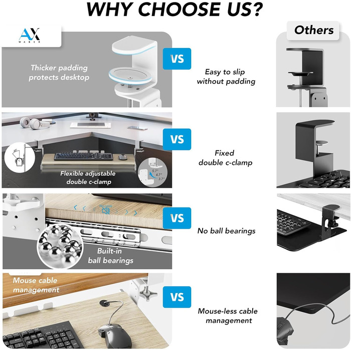 Висувна підставка для клавіатури під стіл з К-кріпленням, великого формату, стійка, ковзна, платформа для клавіатури 838 мм x 280 мм, висувна платформа, комп'ютерна шухляда для набору тексту (дуб)