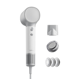 Фен для волосся Laifen Neo Special (Starlight, сріблясто-білий) з безщітковим мотором 110 000 об/хв, іонізацією 200 млн негативних іонів та інтелектуальним контролем температури, 2 магнітні насадки