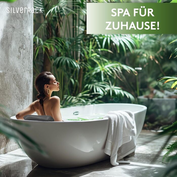 Подушка для ванни преміум-класу сірого кольору з присосками - зручна підтримка шиї та голови для ванни, джакузі та спа - аксесуар для ванної кімнати