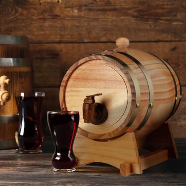 Дерев'яна бочка Relaxdays для настоянок та лікерів