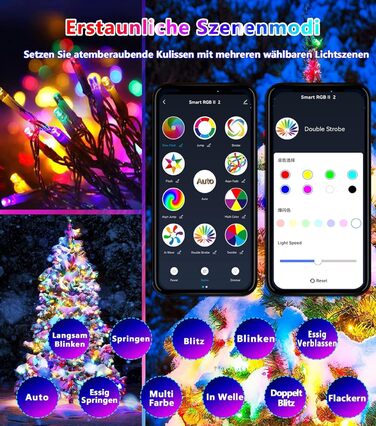 DOTWAYAW Гірлянда світлодіодна святкова 40м, 400 LED, RGB, Wi-Fi, керування через додаток