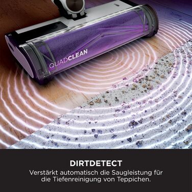 Shark акумуляторний пилосос Clean & Empty з базою самостійного очищення, до 40 хв роботи, бездротовий, для шерсті тварин, килимів та твердих підлог, з LED-підсвічуванням, тихий, білий/блакитний, BU3521EU