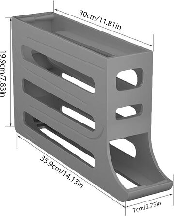 Яйцесховище Lambo - 4-х ярусний викатний органайзер для яєць - ящик для свіжих яєць, органайзер для яєць для кухні, холодильника і робочої поверхні (30 яєць)