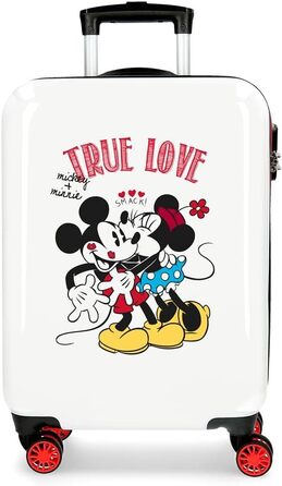 Валіза Disney Mickey True Love Cabin Біла 38x55x20 см Hard Shell ABS Кодовий замок 34 л 2,6 кг 4 подвійні колеса ручна поклажа True