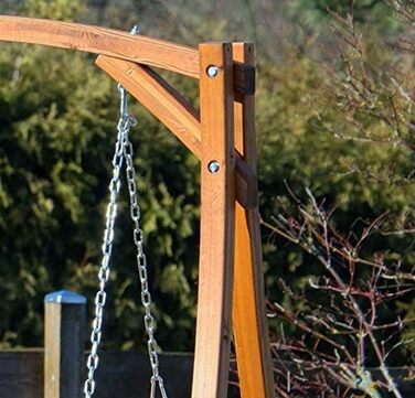 Гойдалка садова ASS Design KUREDO-OD з модрини, дерев'яна голлівудська гойдалка
