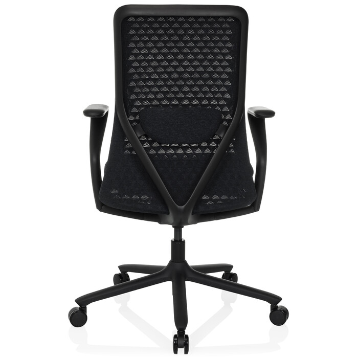 Офісне крісло VERVIO з 3D-сіткою на спинці / тканинний сидіння, чорний колір, hjh OFFICE