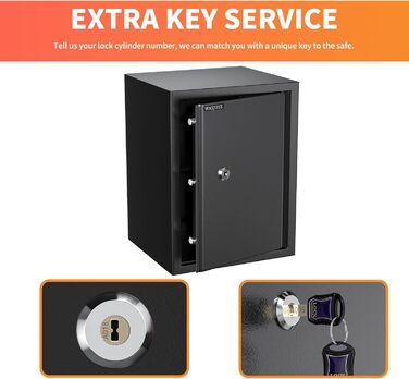 Safe Tresor WASJOYE: Сейф для дому та офісу з ключем, 49L, 45x35x31 см