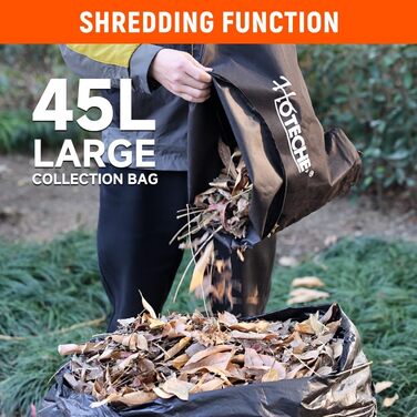 Hoteche 3000W потужний листягрій з функцією подрібнення та всмоктування | Швидкість вітру 270 км/год | Об'єм всмоктування 13 м³/хв | У комплекті мішок для збору листя 45л