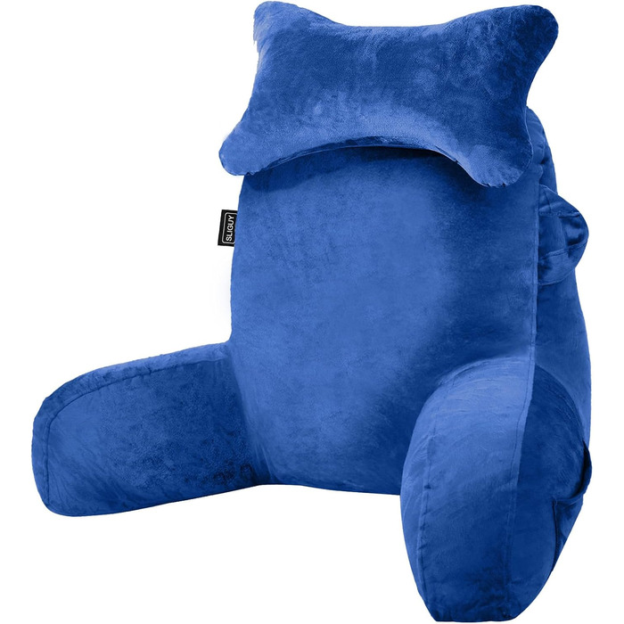 Підлогове крісло-мішок для читання в ліжку, диван, дорослий, з кишенею, синього кольору