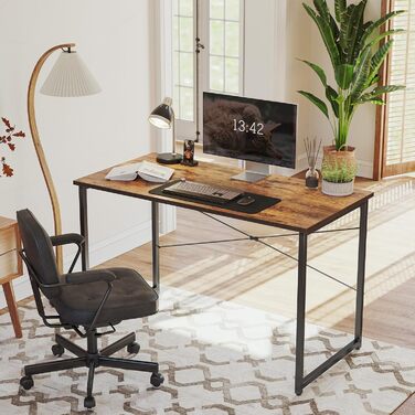 Комп'ютерний стіл CubiCubi 100x48x75 см, білий, для офісу/дому, промисловий дизайн, металевий каркас
