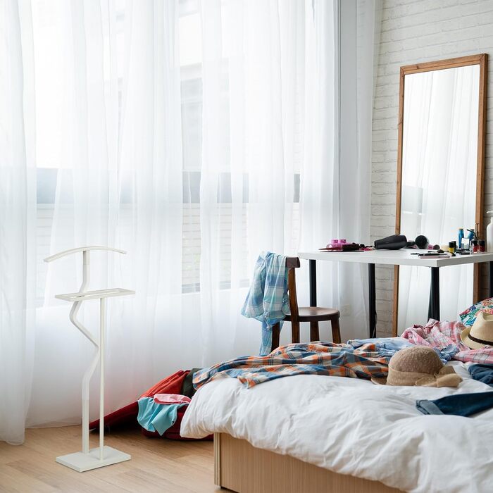 Стійка для одягу Relaxdays для чоловіків, 107 x 47,5 x 20 см, білий, з полицями для сорочок та штанів