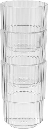 Бар Buddy's-набір з 6 чашок, високоякісні пластикові стаканчики з тритану об'ємом 150 мл, що не містять бісфенолу А, що штабелюються, багаторазові, багаторазові, придатні для миття в посудомийній машині, прозорі об'ємом 0,15 літра