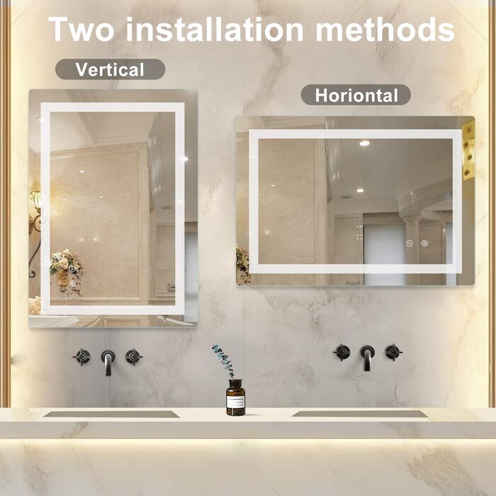 Дзеркало для ванної кімнати Sanitemodar LED 50x70 см з підсвічуванням, антизапар, сенсорне керування