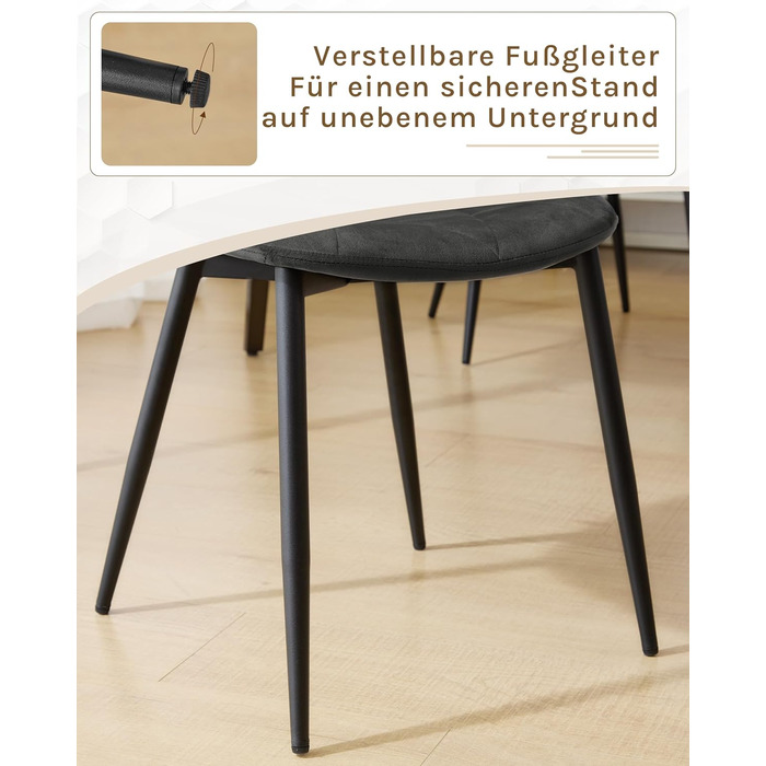 Крісла для їдальні Lestarain з підлокотниками, для кухні, вітальні, оббивка з велюру, металевий каркас, ергономічний дизайн, темно-зелений колір (темно-сірий), набір 2 шт.