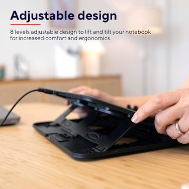 Підставка для ноутбука Trust Zeff, регульована висота, 16 дюймів, чорна, для Lenovo, Macbook, HP, Dell, офіс, дім