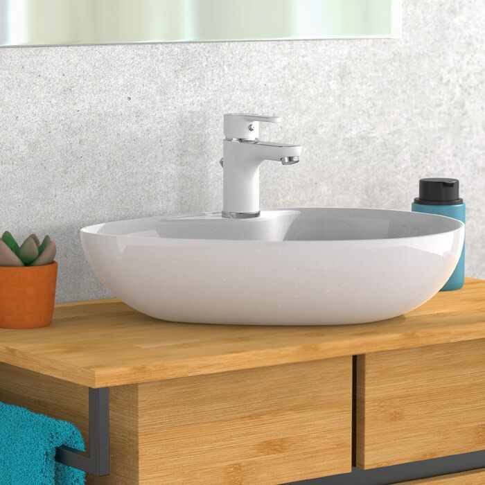 Змішувач для ванни DIZIANI DIZIANI, однорегуляторний, перемикач душ/ванна, хром/білий