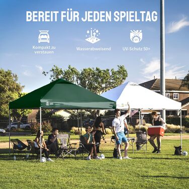 Павільйон CROWN SHADES 3x3: Водостійкий, Зимостійкий, з UV-захистом 50+, для кемпінгу та саду, регульована висота, з сумкою (лісово-зелений)