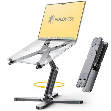 Підставка для ноутбука FoldWise X - алюмінієва, регульована, 360° - для 11-18 дюймів