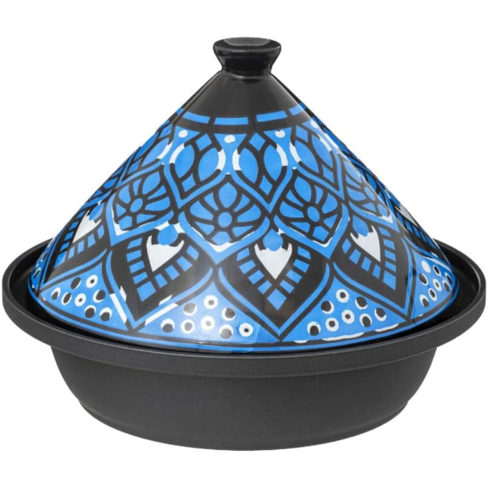 Тажин WEB2O з нержавіючої сталі, класичний дизайн, блакитний колір, для індукційних та склокерамічних плит, 30.20 x 30.2 x 23 см