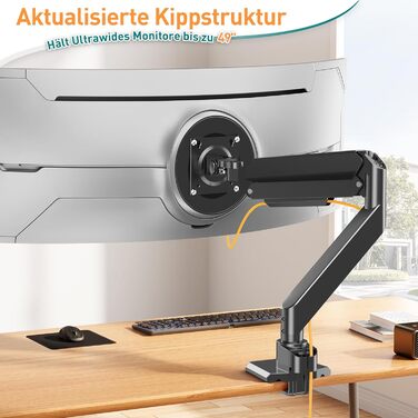 Кріплення для монітора ELIVED EV3227 для моніторів до 49 дюймів, підтримує вагу до 20 кг, VESA 75/100 мм, регульований, на газовій пружині