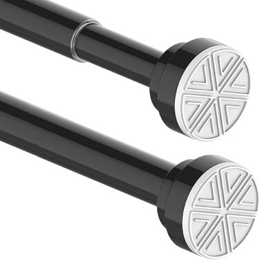 Висувна штанга для душу з нержавіючої сталі 185-250 см, без свердління, чорна