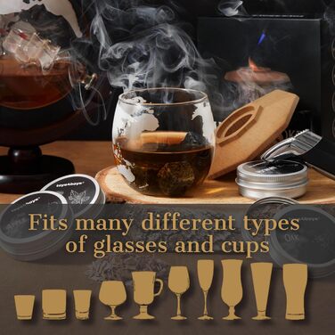 Набір для копчення віскі Toys4Boys Premium - з дерев'яною кришкою, 4 арома-стружками та запальничкою. Ідеальний подарунок для чоловіків.