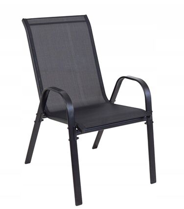 Комплект садових меблів із металу Kontrast, чорний, 3 предмети