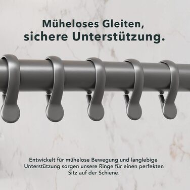 Штанга для душу Ericka L-подібної та U-подібної форми - 4-в-1 для ванни чи душу - сталева з порошковим покриттям (сірий глянцевий)