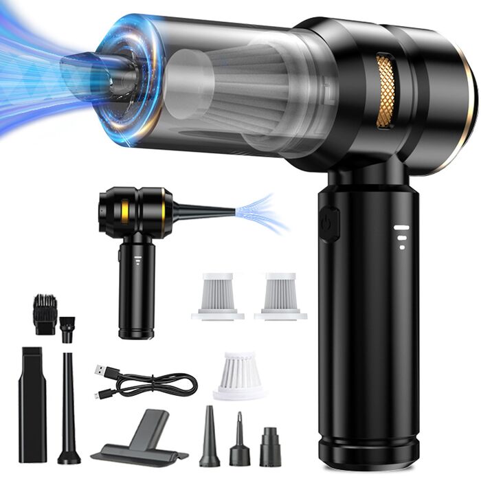 Акумуляторний ручний пилосмок для авто та дому, бездротовий портативний міні-пилосмок 18000Па, 3 режими потужності, з мийним HEPA-фільтром для шерсті тварин та прибирання кухні