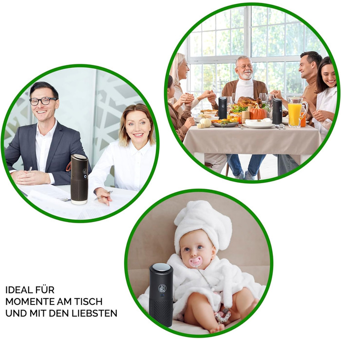 Портативний очисник повітря toGo Filter з акумулятором, компактний, для подорожей, авто, офісу. HEPA 13 фільтр, активне вугілля, для алергіків та астматиків, 15㎡