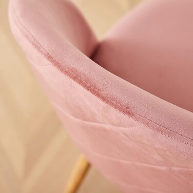 DEYARNA HOME Комплект обідньої групи: стіл та 4 стільці, стіл з МДФ, стільці з оксамиту, сучасний дизайн (Білий/Рожевий, 80*80*75 см)