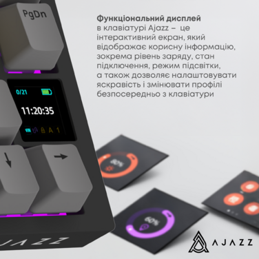 Бездротова механічна клавіатура Ajazz AK820 PRO 75% Flying Fish Switch Black RGB (AK820PRO-FF-BGY)