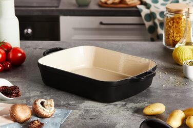 Сковорода Le Creuset Signature чавунна прямокутна, 4.9 л, для всіх плит, вкл. індукцію, чорна матова, 33 см