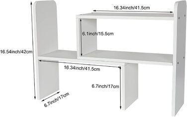 Дерев'яні настільні полиці EasyPAG, регульовані, окремо стоячі, маленька книжкова шафа, канцелярське приладдя, зберігання, дисплей, письмовий стіл, акуратний органайзер, білий