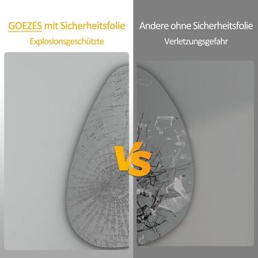 Дзеркало для ванної кімнати Spiegel Schwarz 40x60 см з металевим каркасом, прямокутне, для ванної, вітальні, спальні, гостьового туалету