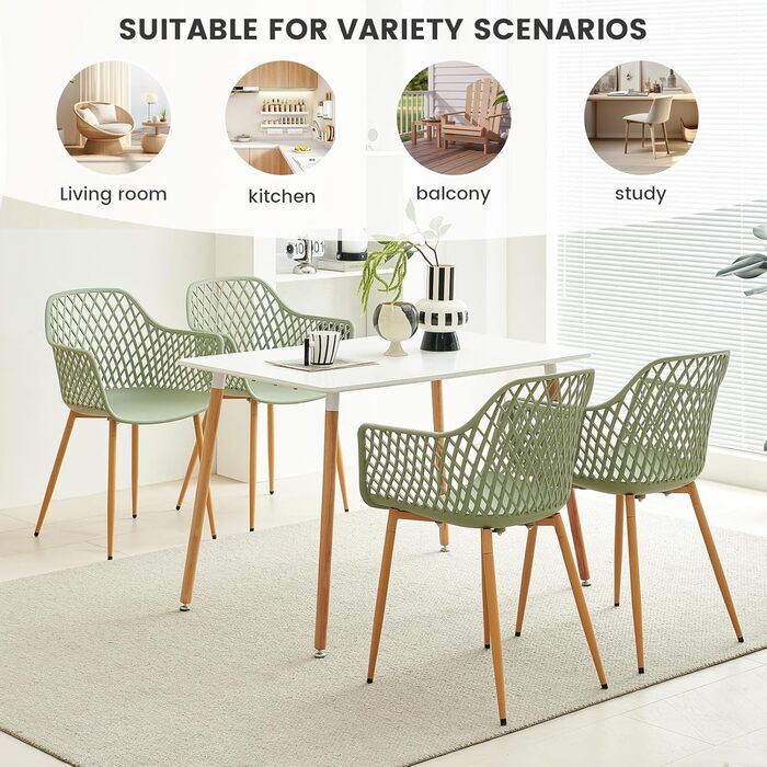 Набір садово-розслаблюючих крісел 4 шт. для тераси, балкону та саду, 120 кг, сіро-зелений