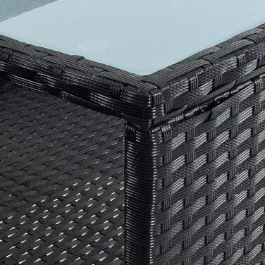 Садові меблі ESTEXO з ротангу (поліротанг) для двох осіб: лавка, комплект для відпочинку на балкон/терасу, чорний колір