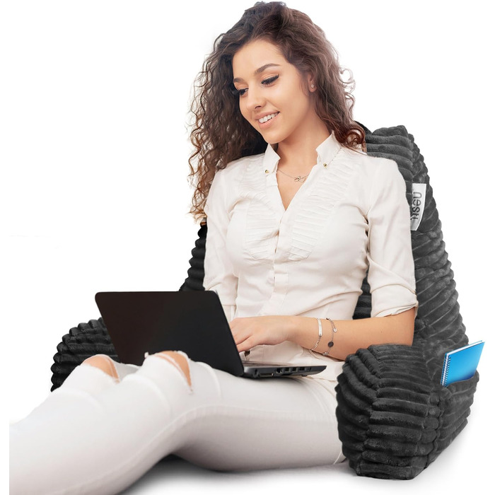 Подушка для читання Nestlé з подрібненим Memory Foam, розкішна подушка для спини та рук, регульована підтримка для дорослих та підлітків