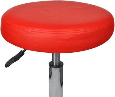 Стілець на коліщатках VidaXL, робочий стілець, обертовий стілець, косметичний Стілець, офісний стілець (, червоний)