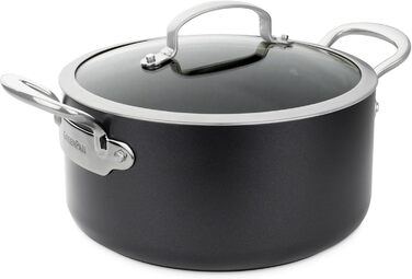 GreenPan Barcelona Каструля з нержавіючої сталі з антипригарним покриттям Ceramic 24 см, 5.1 л з кришкою, без PFAS, для індукційних плит, сумісна з духовкою