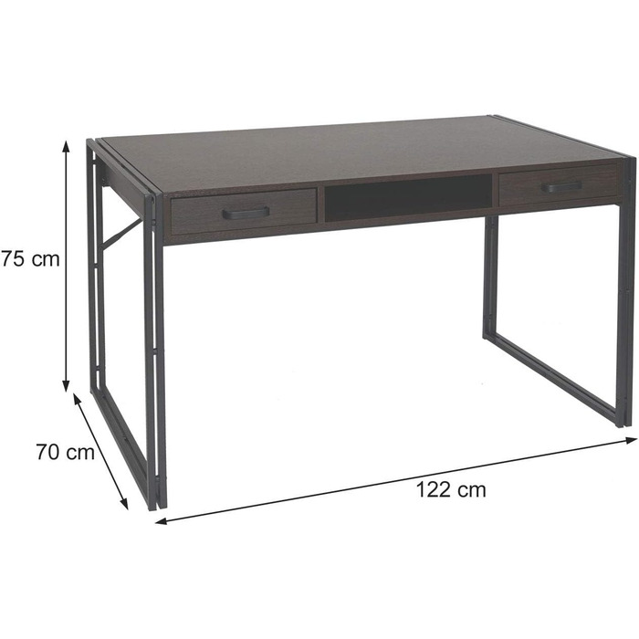 Офісний стіл Комп'ютерний стіл, 122x70 см 3D-структура - (сірий), 27