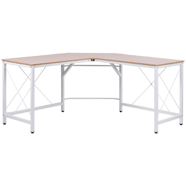 Кутовий стіл HOMCOM L-Desk 150x150x76см Кутовий стіл з МДФ в натуральному кольорі для домашнього офісу та навчання