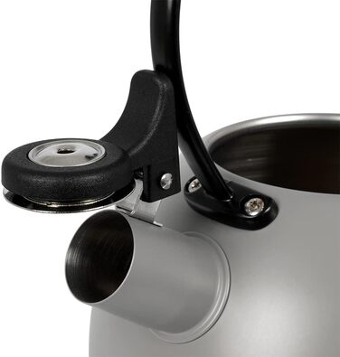 Чайник Чайник Флейтовий зі сталевою трубою для газових плит індукційний сірий Дерев'яний 2,9л