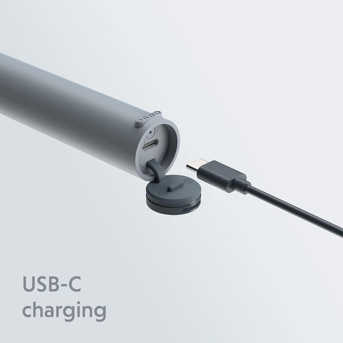 Ordo Sonic Lite: Електрична звукова зубна щітка для дорослих, 35 000 імпульсів/хв, Dual-Mode, USB-C, водонепроникна, акумулятор до 5 тижнів, Smart-Timer (Stone)