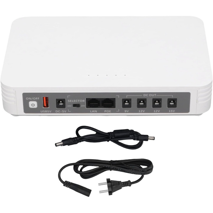 Mini UPS 8000mAh з голосовим підключенням, DC 5V 9V 12V POE 15V 24V, USB 5V 2A, захист від перенапруги, блок живлення для роутерів, модемів, камер (EU-штекер)