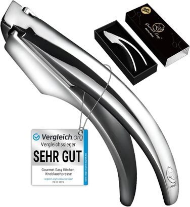 Прес для часнику та імбиру з нержавіючої сталі | Без очищення | Легко миється | 5 років гарантії | Для дрібного подрібнення