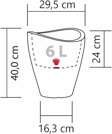 Ваза Scheurich Wave Globe High, чорно-гранітний колір, діаметр 29.8 см, висота 40 см, об'єм 6 л