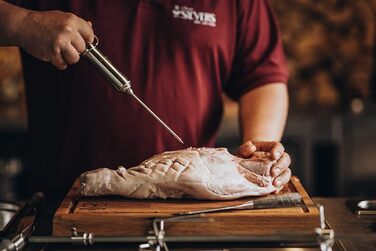 Спринцовка для м'яса MOESTA-BBQ 10396 - нержавіюча сталь, 5 насадок для маринування та приготування