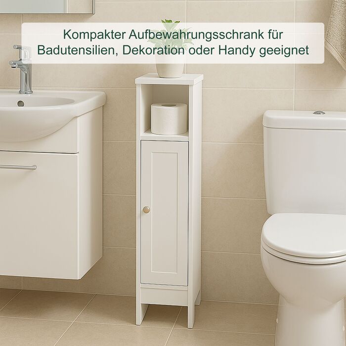 Шафка для ванної кімнати Relaxdays білого кольору