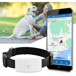 Трекер tkmars для собак домашні тварини з нашийником водонепроникний IP66 500 маг відстеження в реальному часі безкоштовний додаток / платформа без підписки Білий